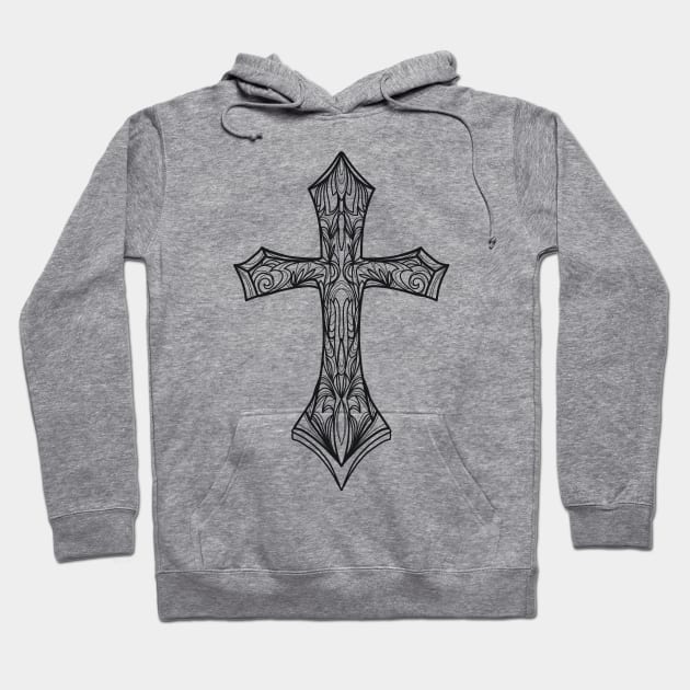 Decorative cross illustration tattoo style Hoodie by jen28